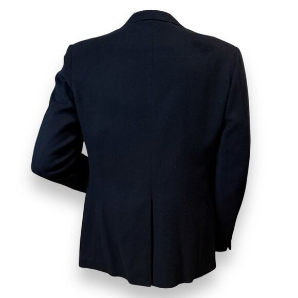 Vintage Stripling & Cox Blazer Black Cashmere and Wool 2 Button Tailored ~Sz 44 - Picture 2 of 8
